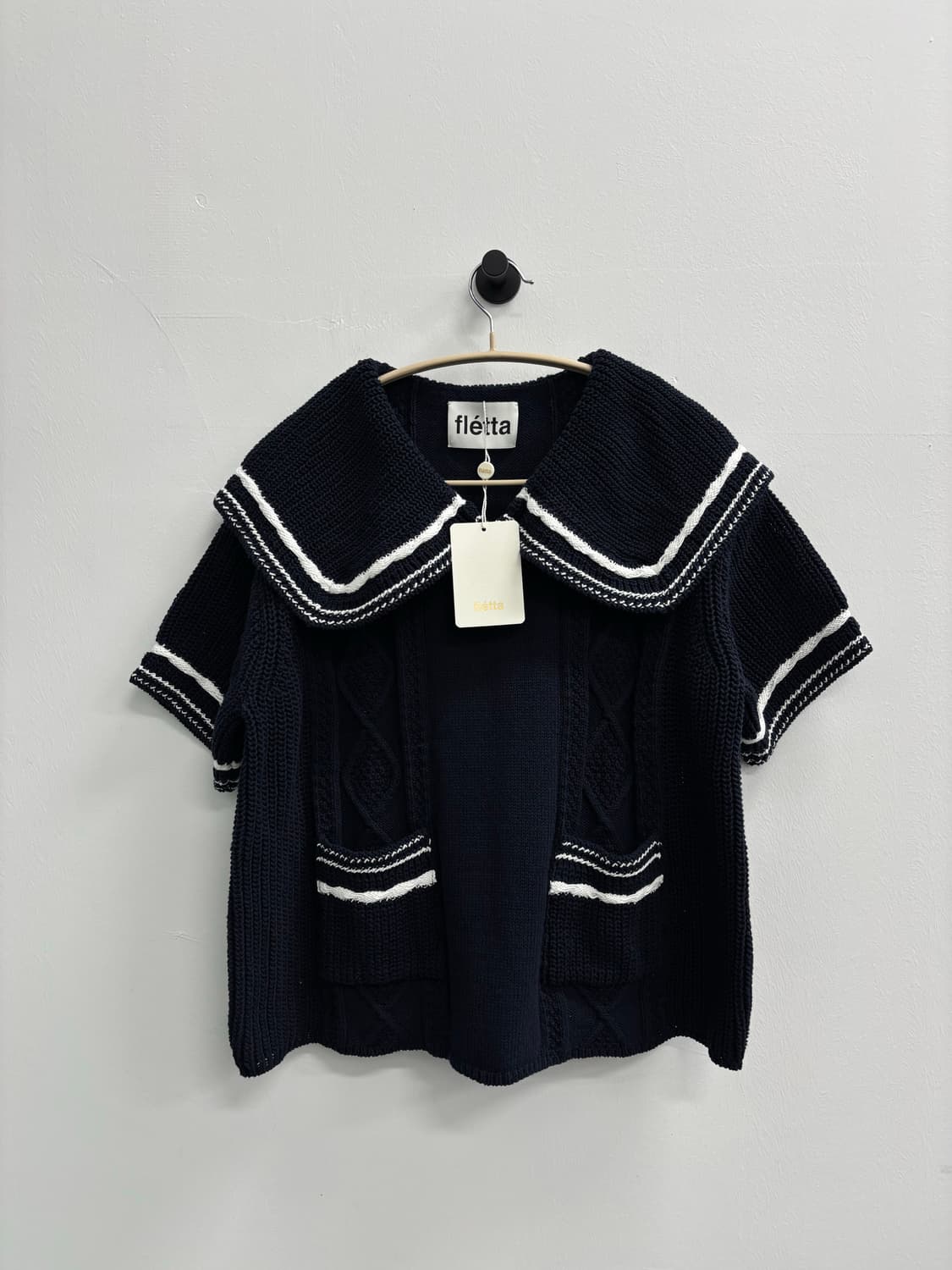 [ 새 상품 ] fletta(플레타) 세일러 카라 케이블 니트 가디건 상품이미지2