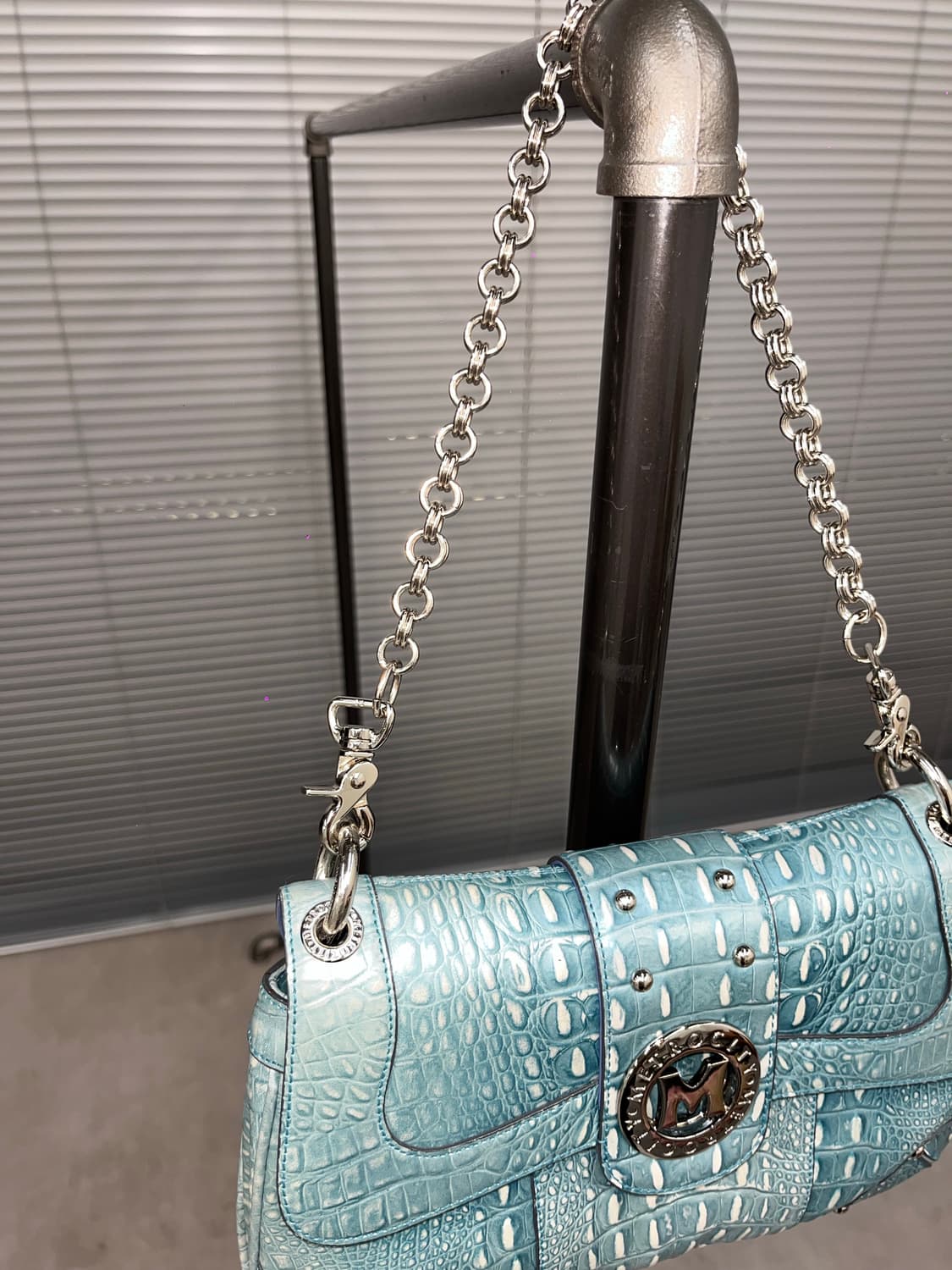 Metro City Crocodile Leather Shoulder Ba 상품이미지4