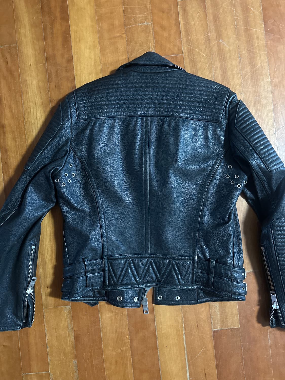  프로섬 바이커 고트스킨 레더 자켓 상품이미지2