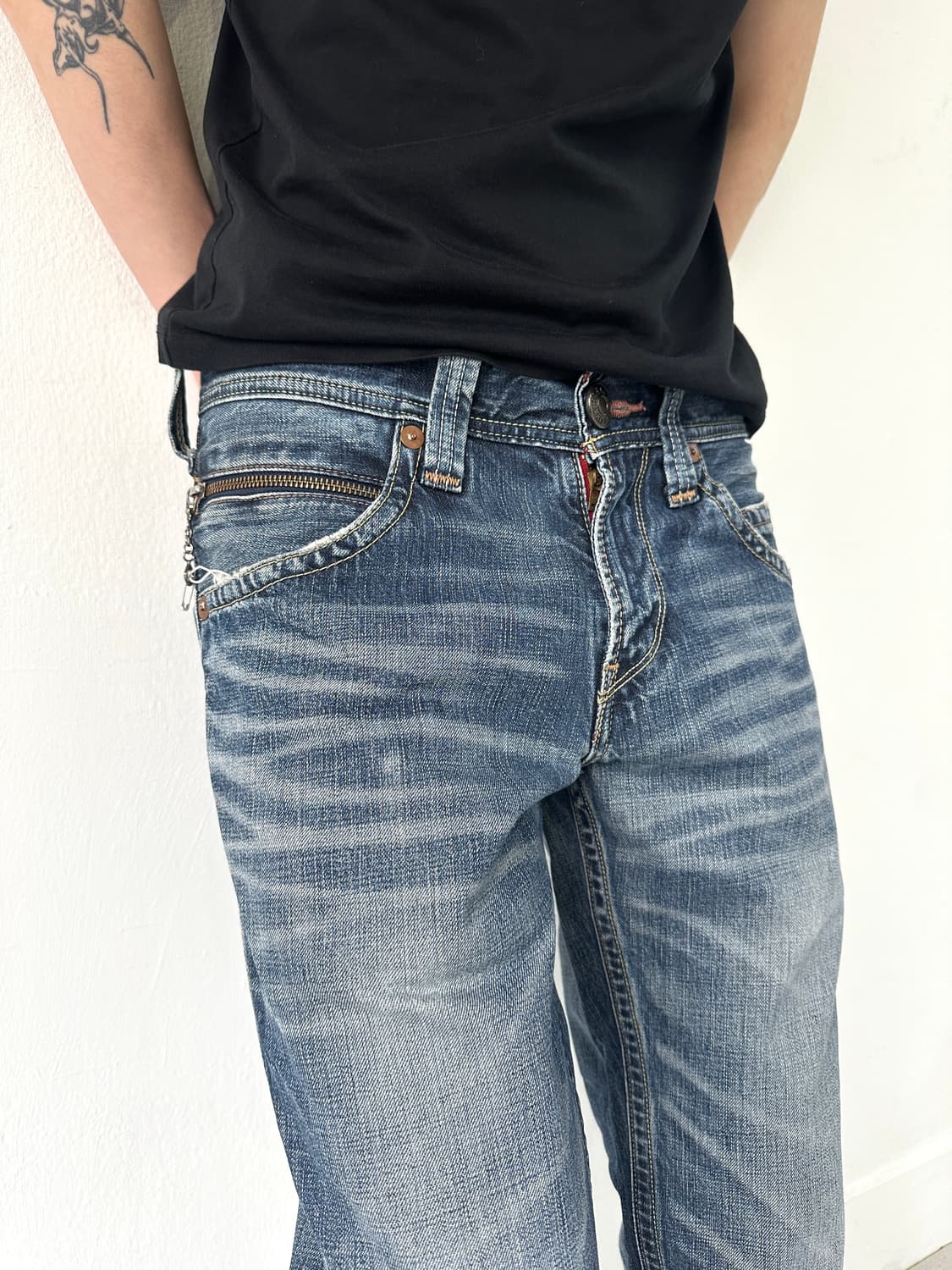 리바이스 507 젬스톤 워싱 블루 플레어진 상품이미지5