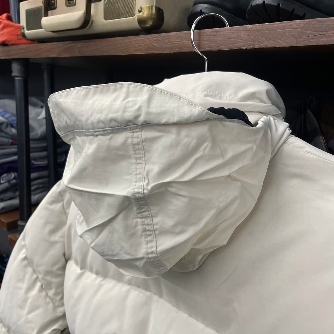 90s 폴로 스포츠 후드 내장 다운 푸퍼 화이트 패딩 자켓 N203 상품이미지7