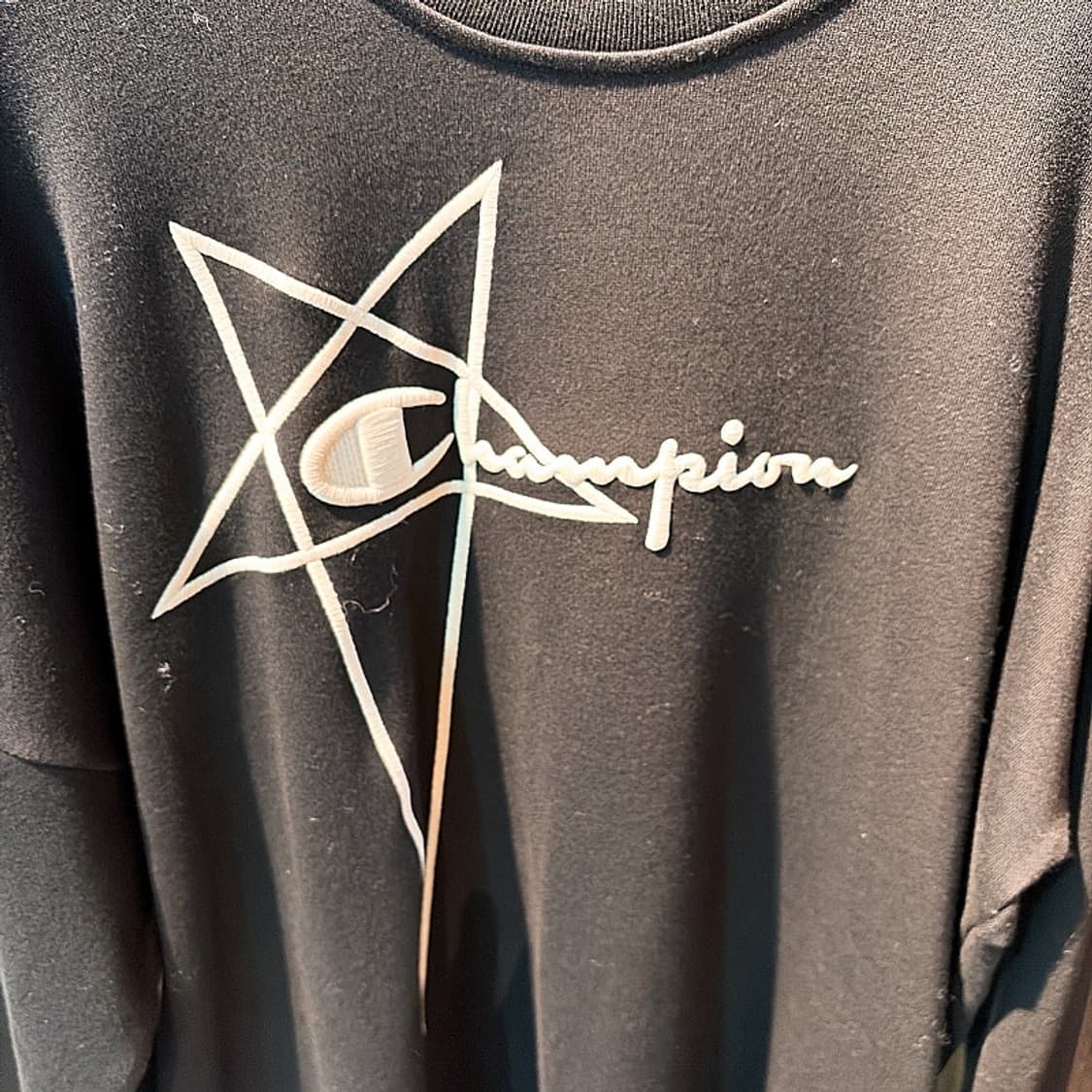 (정품/새상품) 릭 오웬스 X 챔피온 여성 블랙 자수 로고 맨투맨 상품이미지2