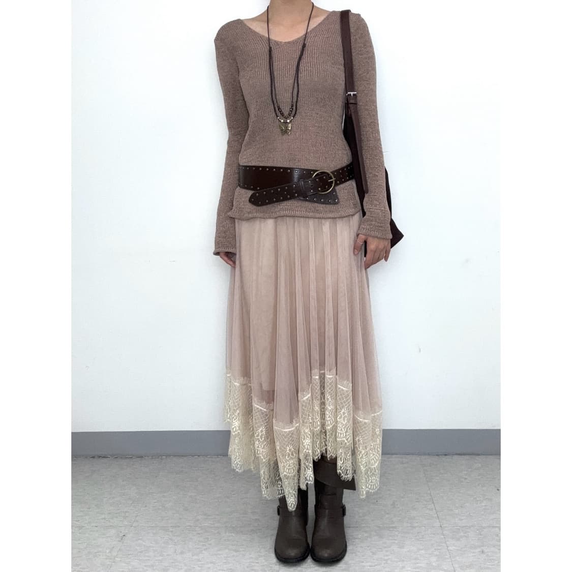 빈티지 브라운 니트 상품이미지2