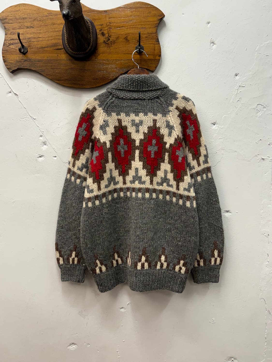 66) MELMO Nordic Pattern Wool Knit Zip-u 상품이미지4