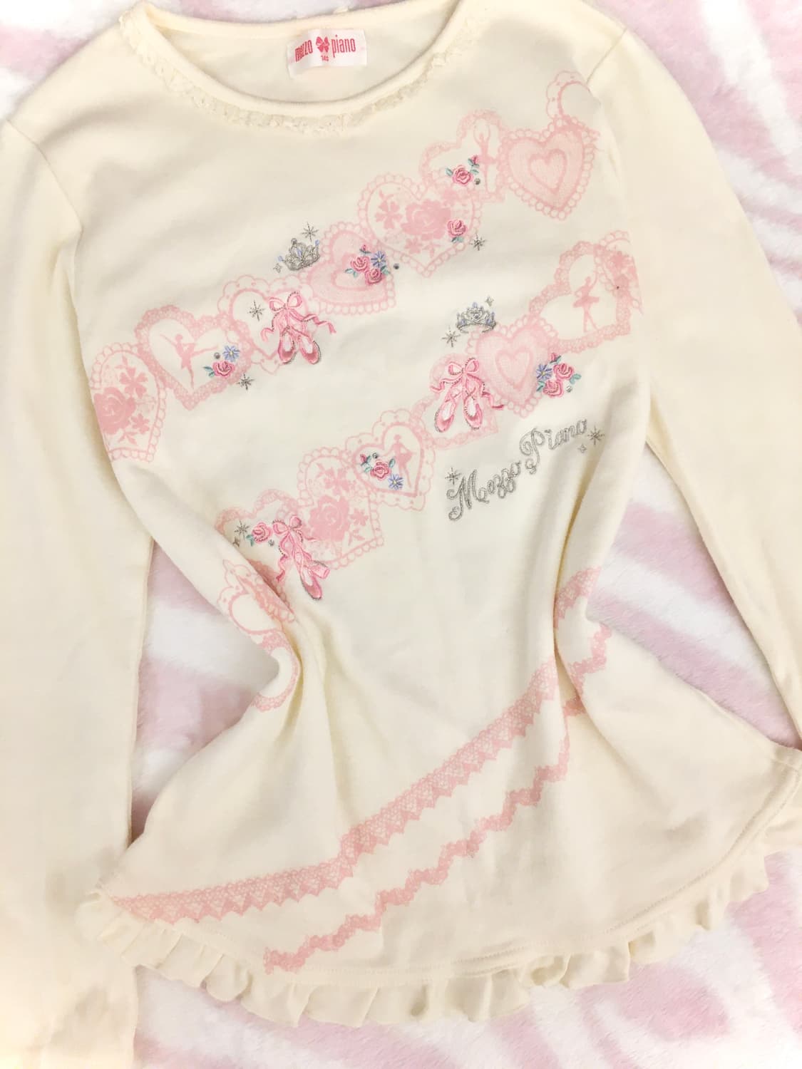 메조피아노 하트레이스 발레 롱슬리브 티셔츠 히메갸루 조지후쿠 헤이세이 상품이미지2