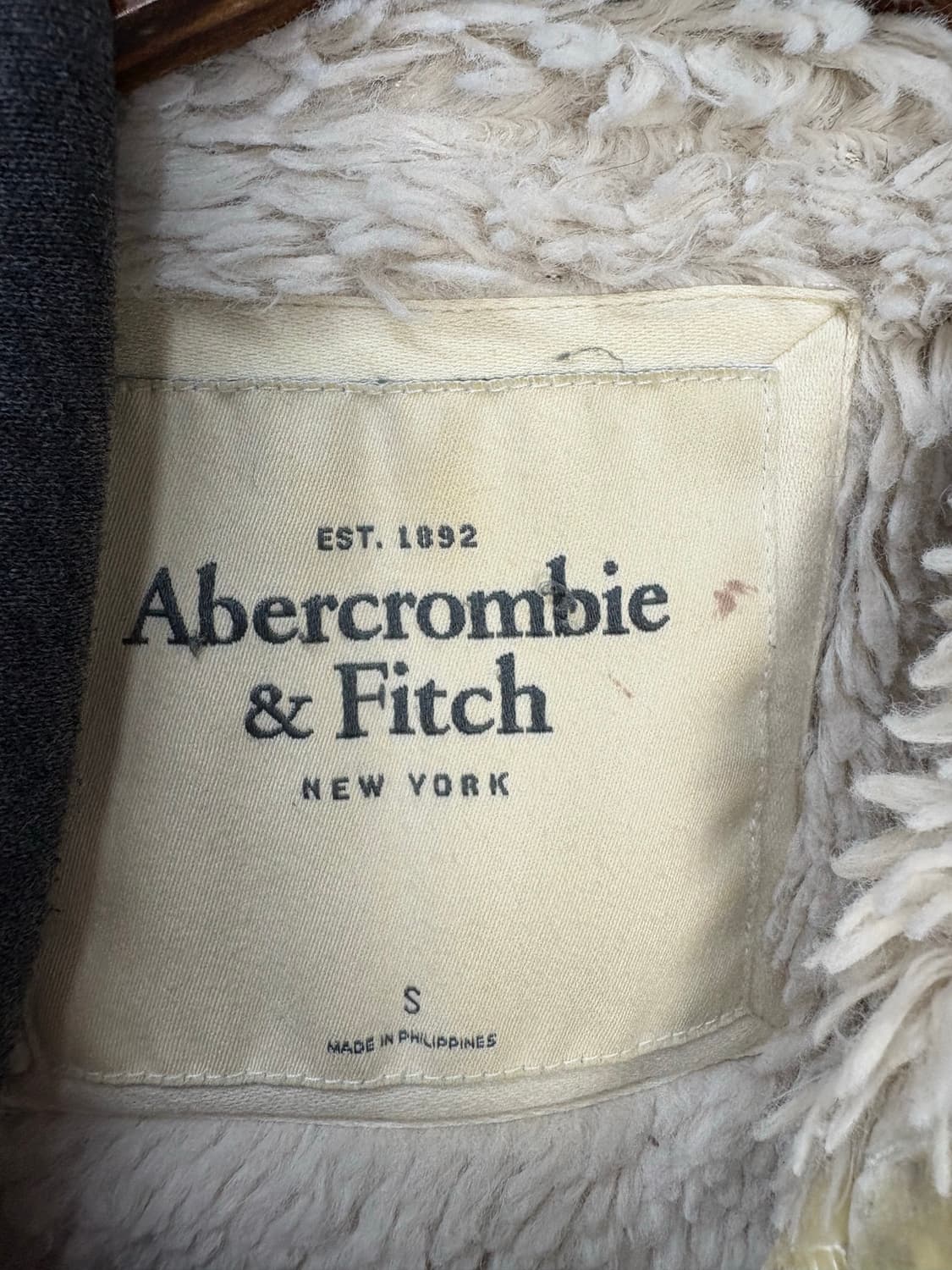 아베크롬비 로고 차콜 쉐르파 후드집업 A2874 상품이미지5