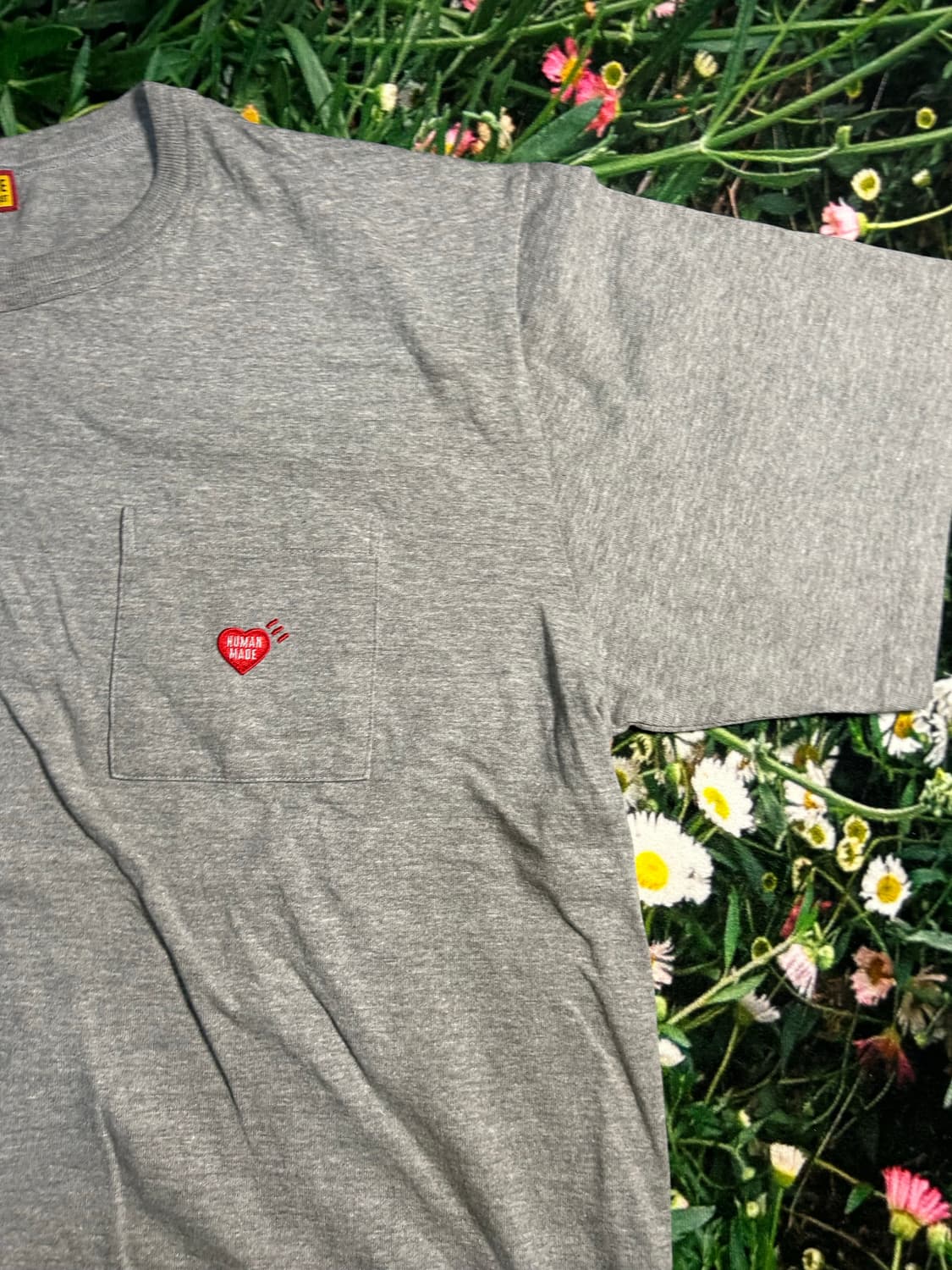 새상품) 휴먼메이드 하트 포켓 티셔츠 그레이 2xl 상품이미지4