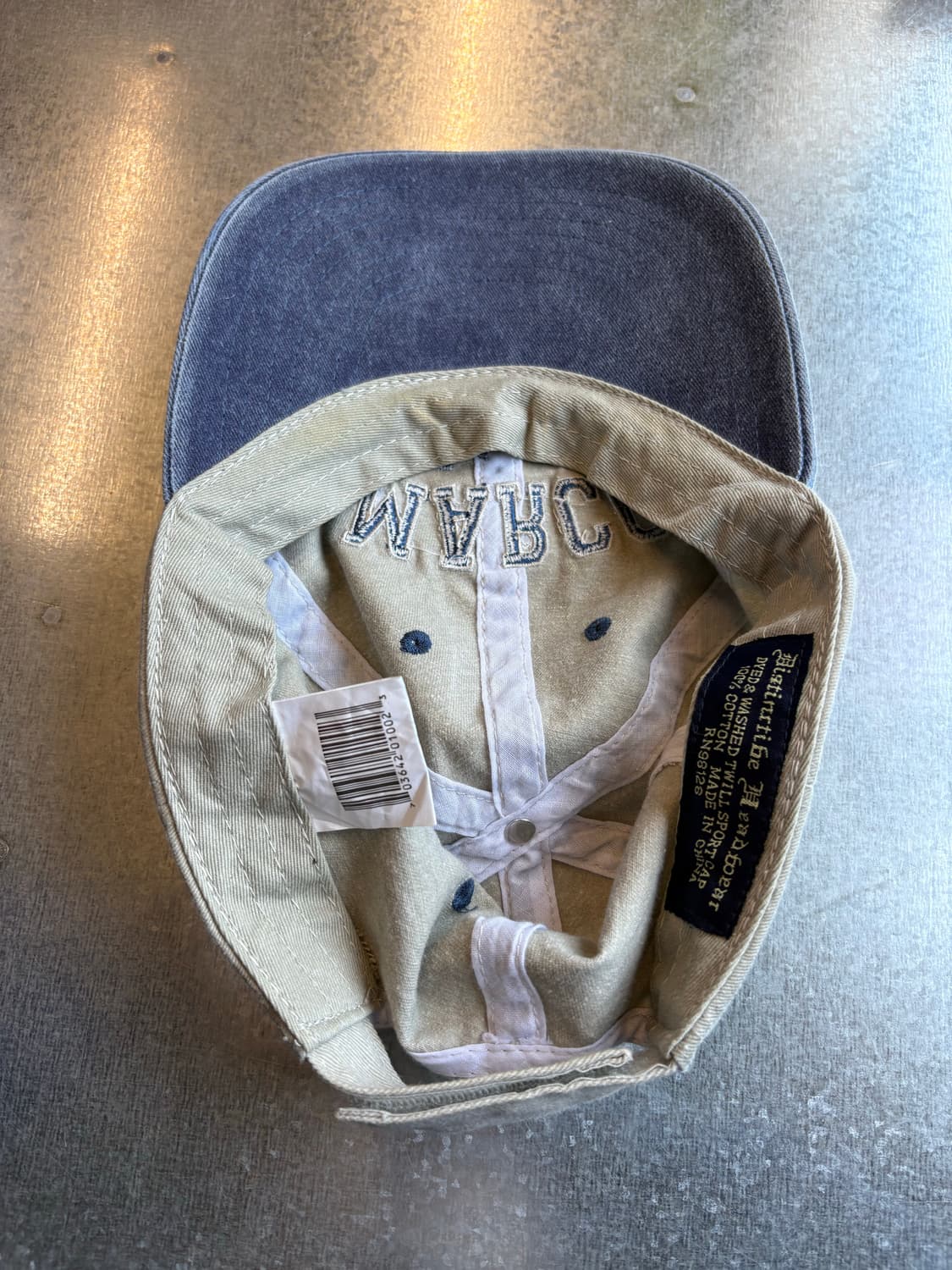 마르코 자수 투톤 워싱 빈티지 볼캡 상품이미지5