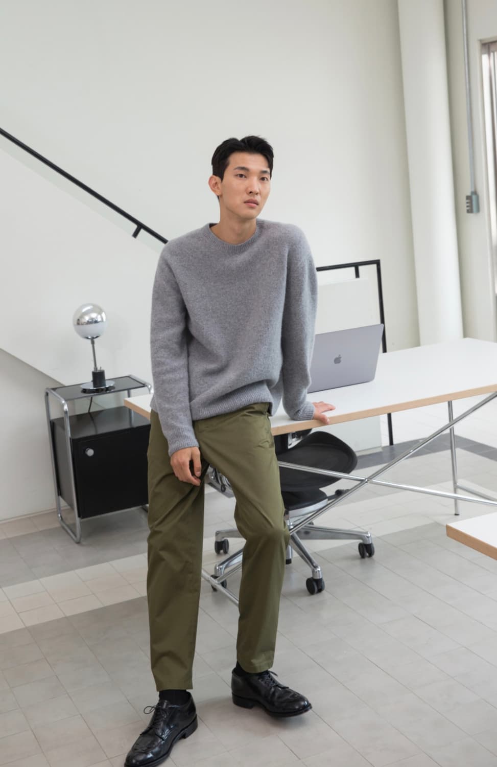 포터리 컴포트 크루넥니트 아이스그레이 새제품 1사이즈  상품이미지6