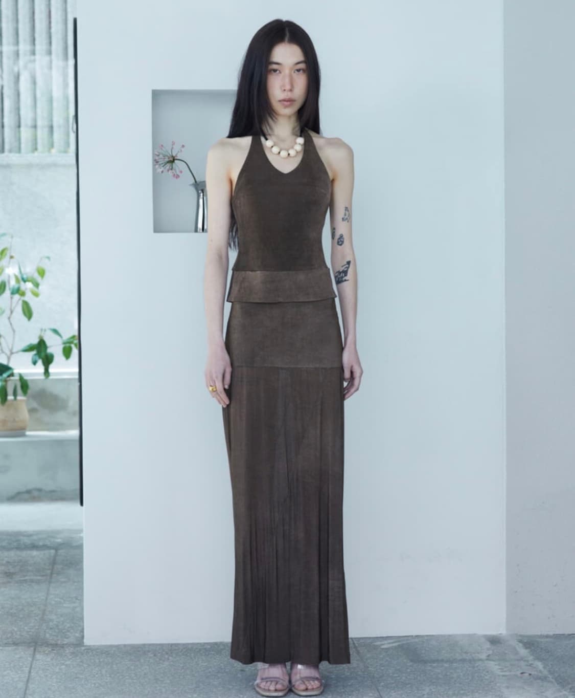 퍼스널랭귀지 드롭 스커트 커피 m사이즈 구해요 상품이미지1