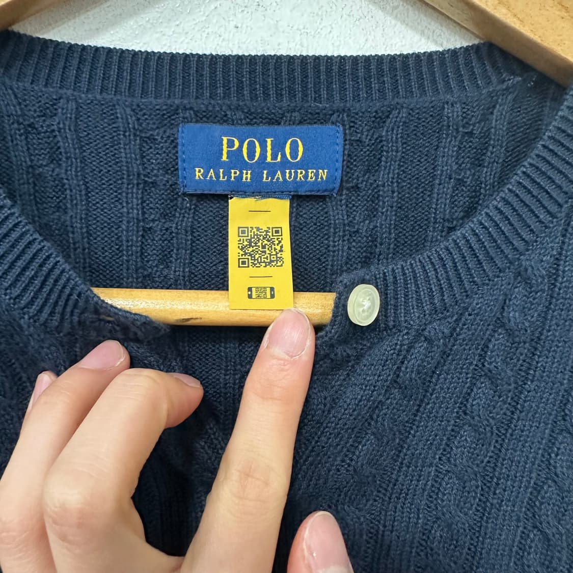 폴로 꽈배기 니트 가디건 상품이미지3