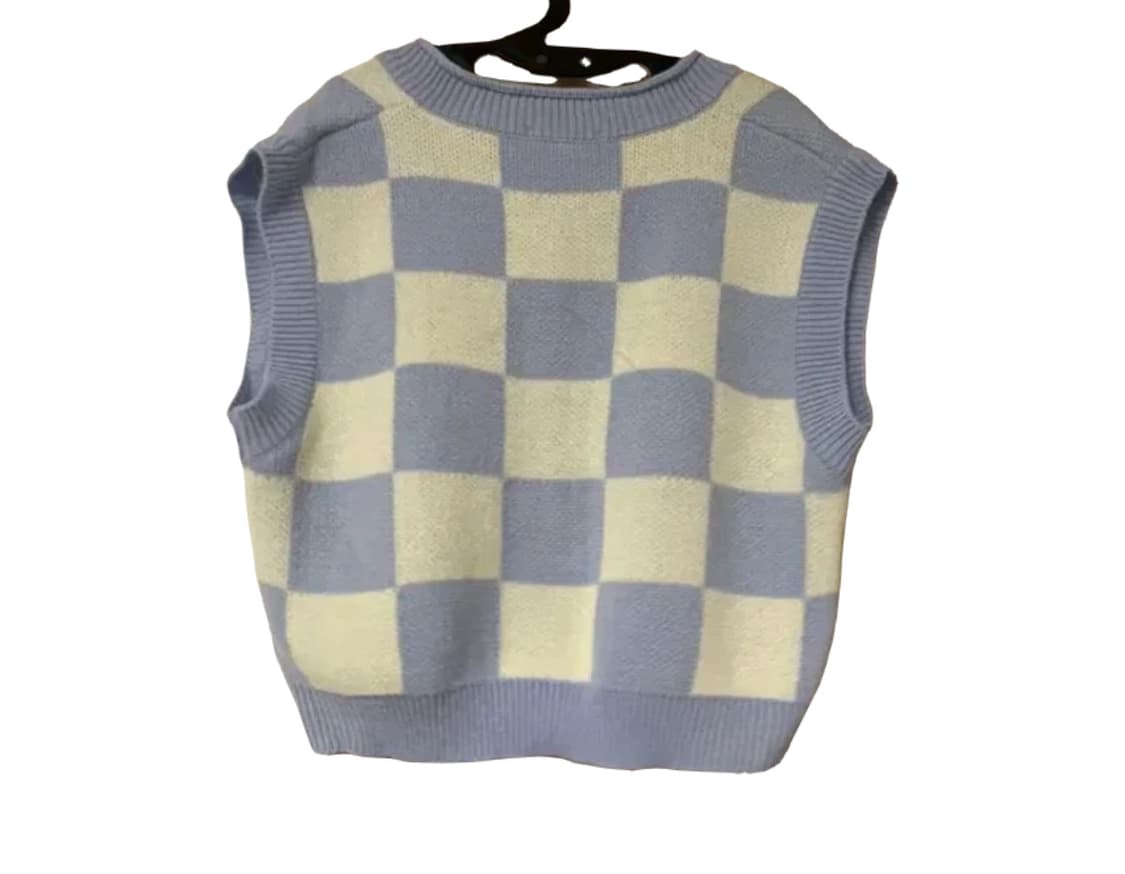 체크 니트 조끼 상품이미지2
