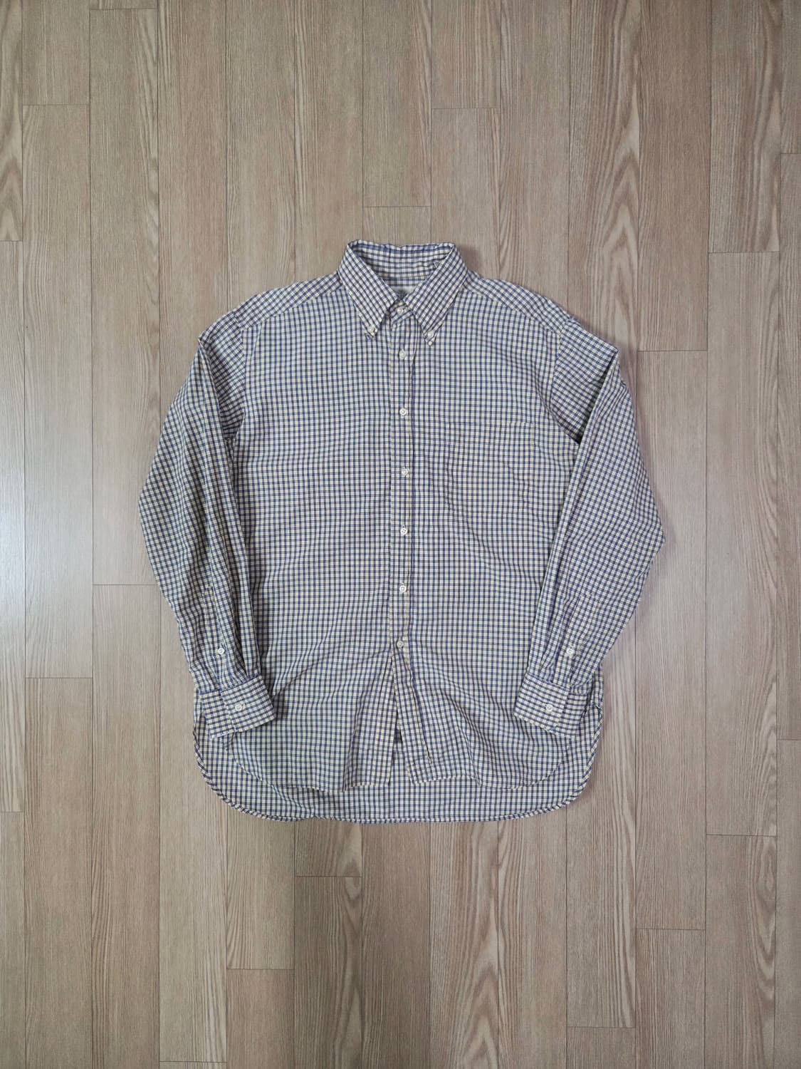 유니온 메이드 옐로우 체크 버튼 다운 셔츠 상품이미지1