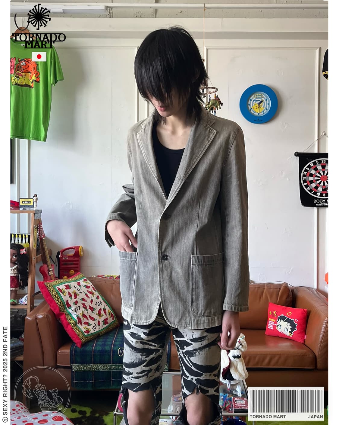 TORNADO MART Gray Washed Denim Jacket 상품이미지1