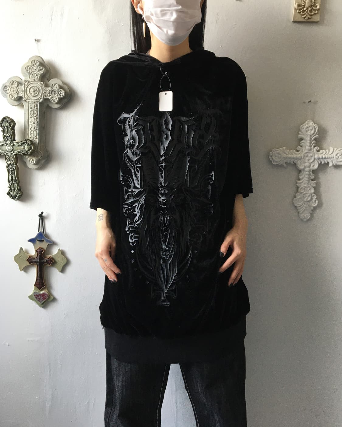 Killstar printing velvet hood 상품이미지1