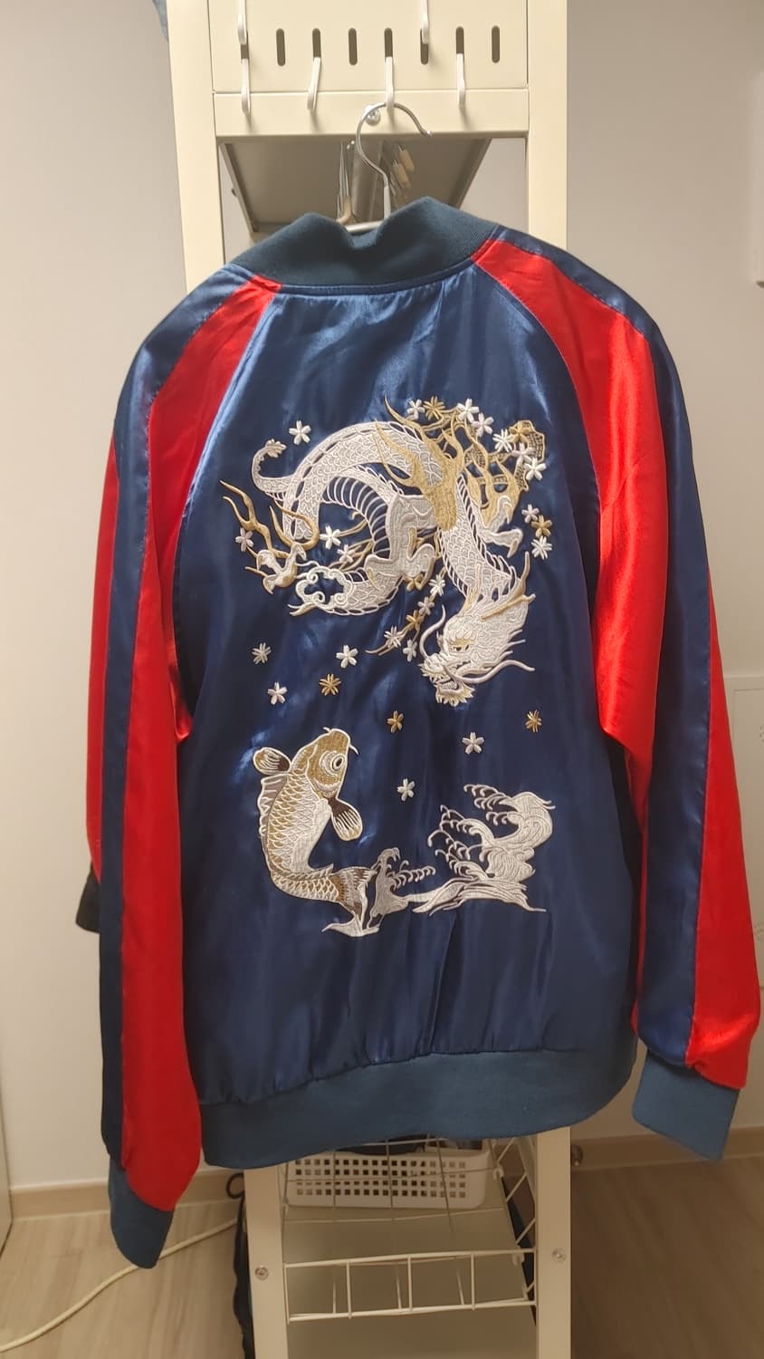 일본 빈티지 백룡 스카쟌 상품이미지2