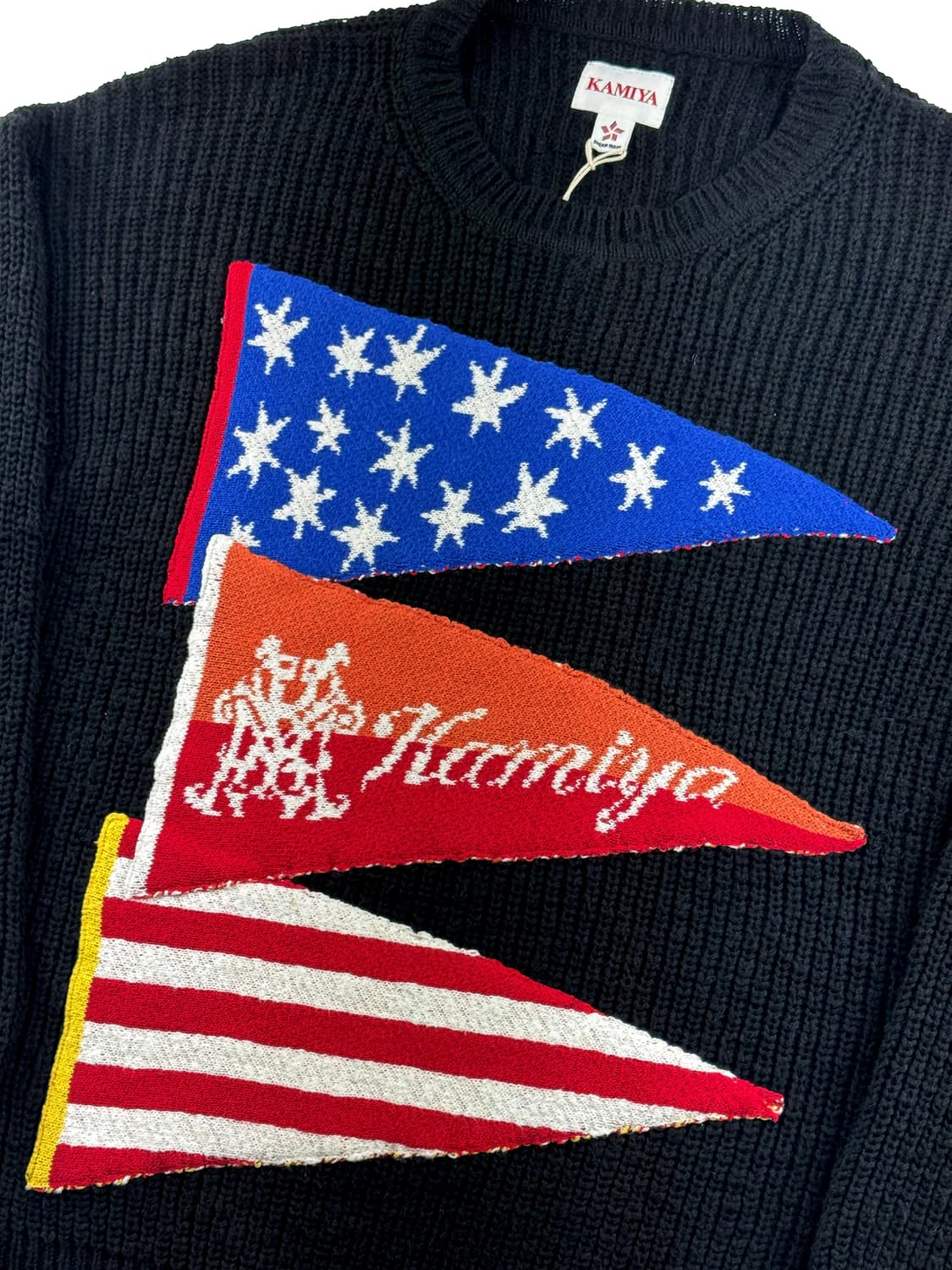 카미야 쓰리 프래그 니트 풀오버 블랙 상품이미지3