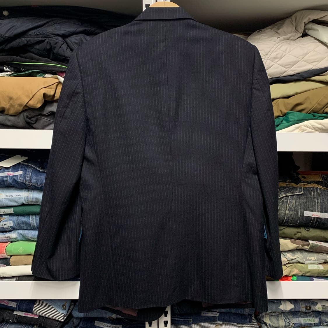 [L] 90's 입생로랑 초크 스트라이프 블레이저 재킷 상품이미지3