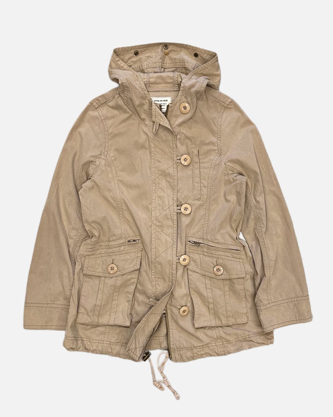 beige military hood parka 상품이미지1