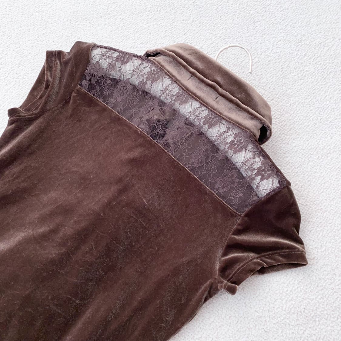 초콜릿벨벳 프릴 엔틱풍 로걀탑 상품이미지5