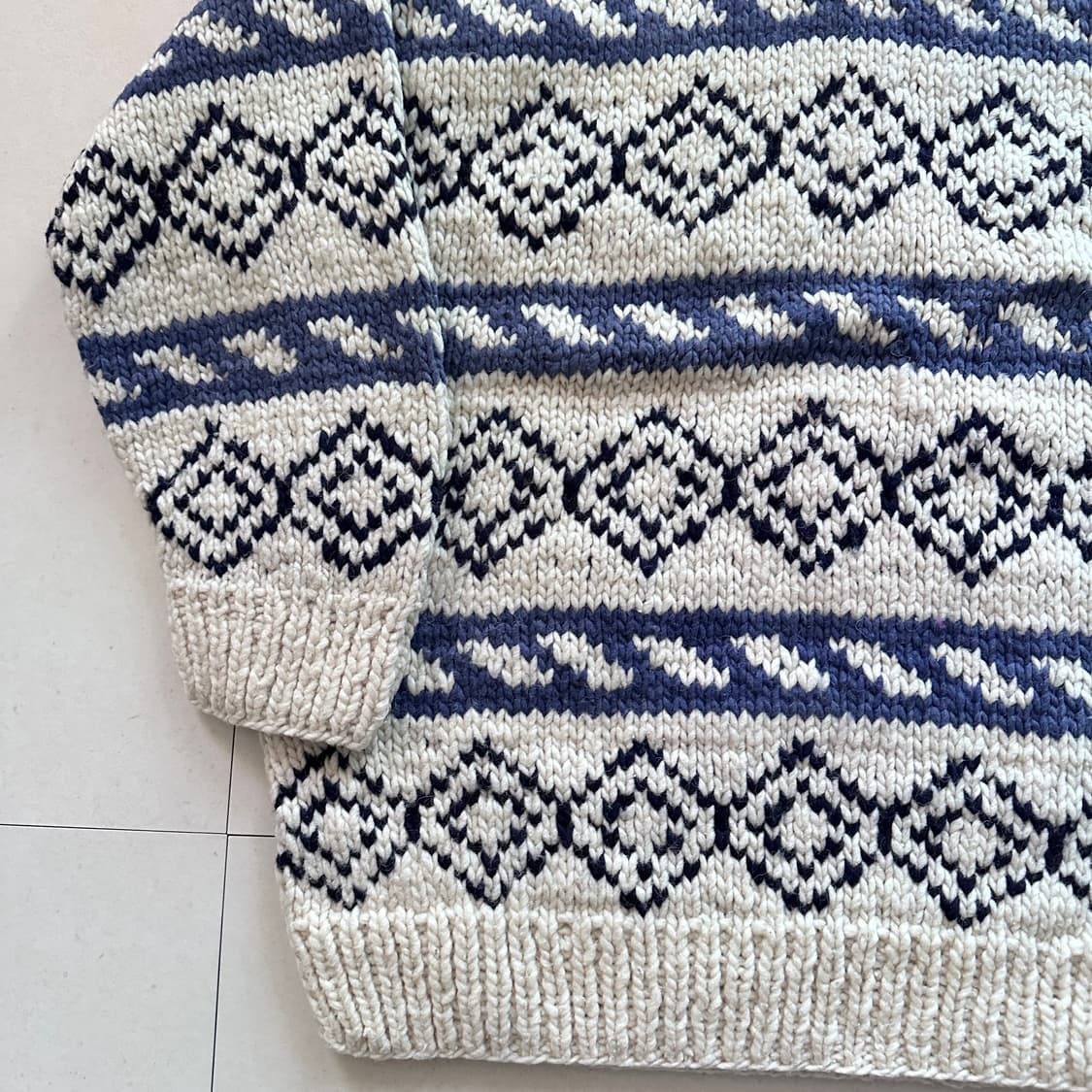 90s La Paz 에콰도르산 헤비 울 에스닉 아즈텍 니트 스웨터  상품이미지4