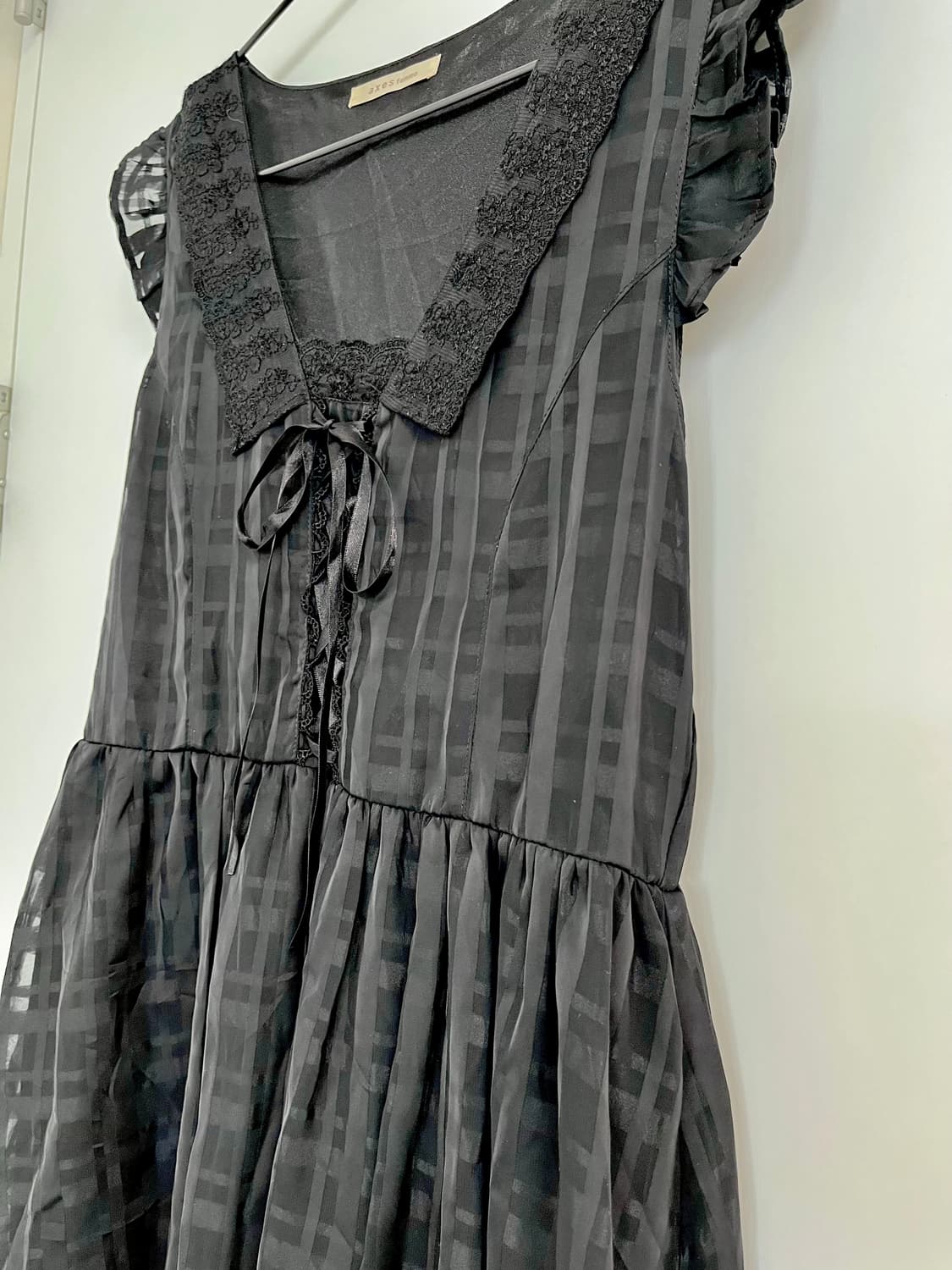 axes femme 블랙 고딕 쉬폰 원피스 상품이미지5