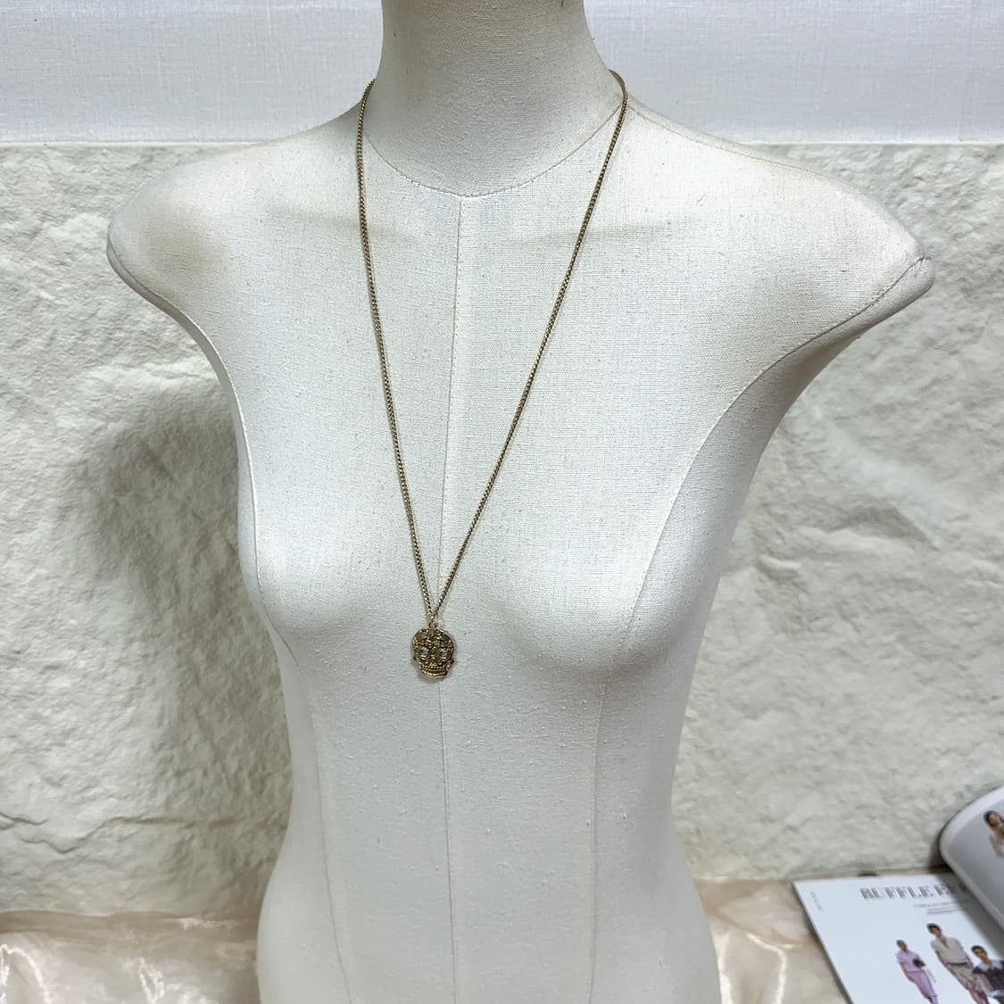 빈티지  중세 해골 쿠바체인 목걸이 상품이미지1