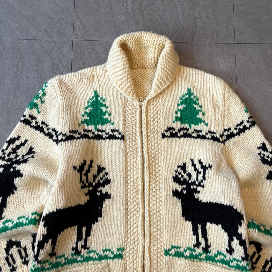 빈티지 사슴 자수 코위찬 자켓 상품이미지3