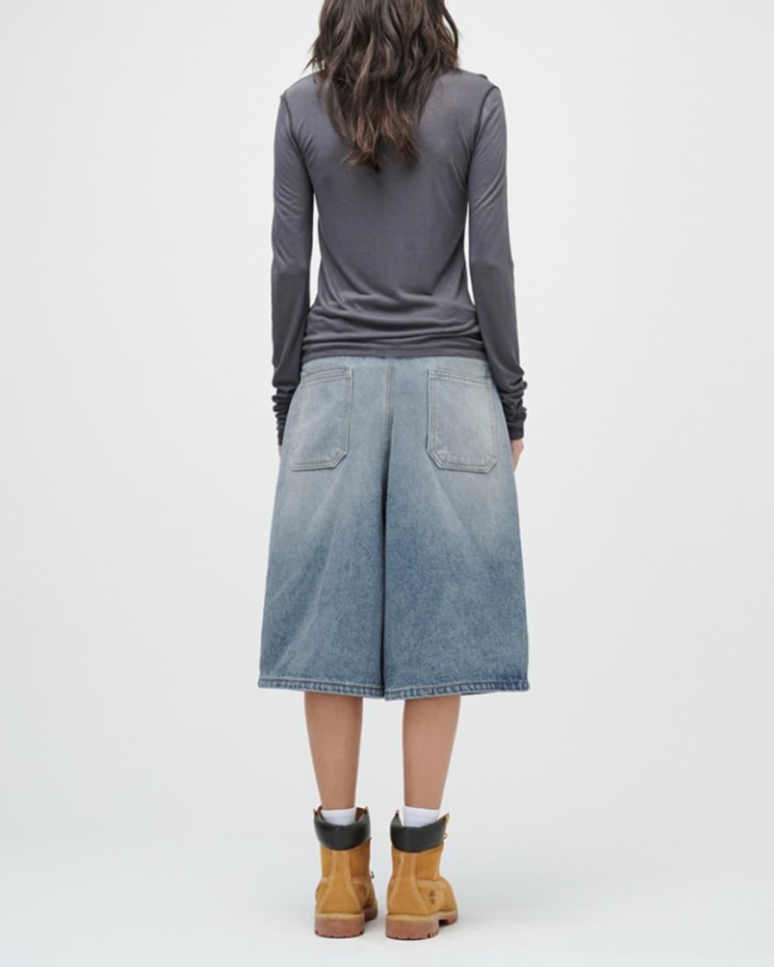 테이크이지 워시드 데님 8부 팬츠 상품이미지2