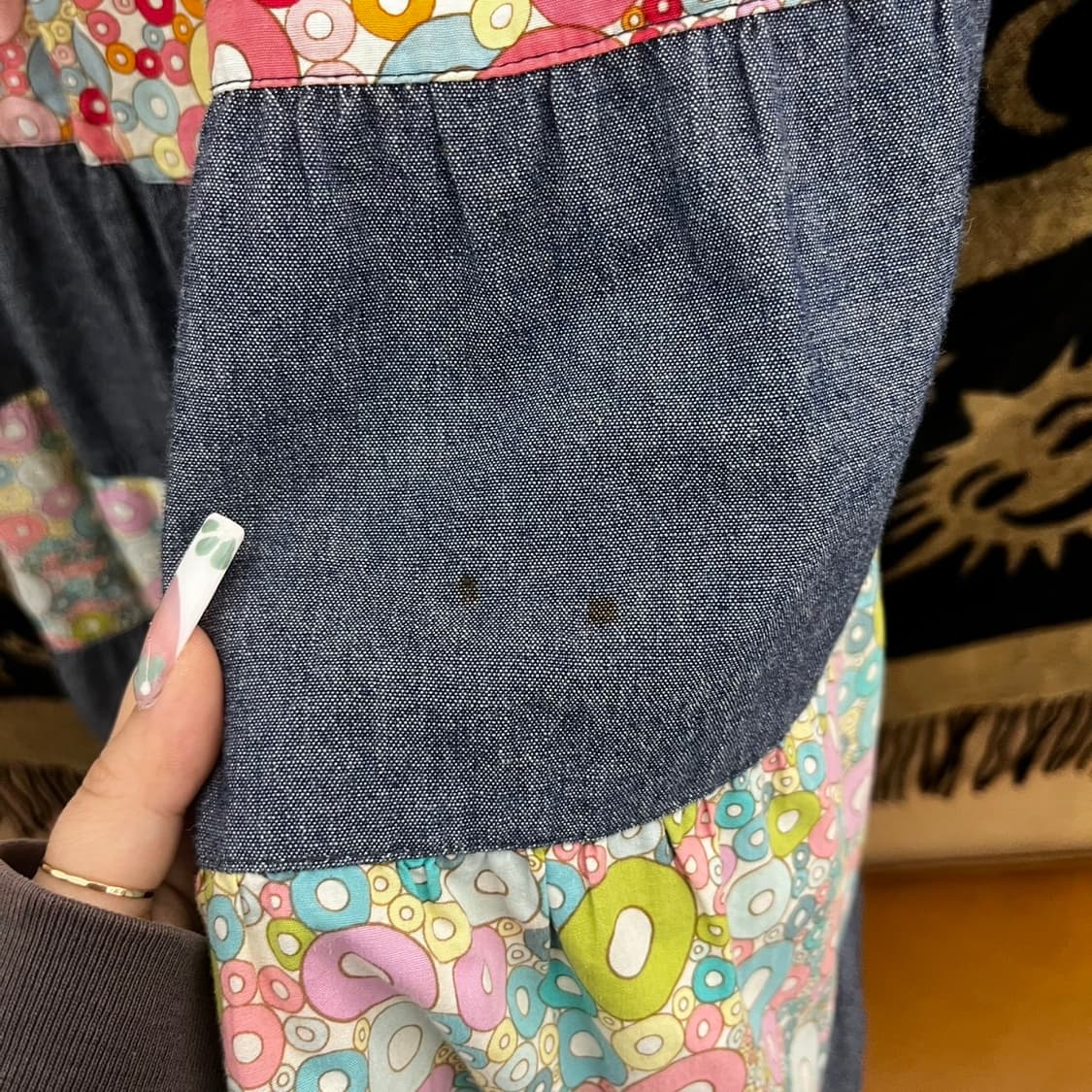 빈티지 모리 하구미 에스닉 히피 플라워 패치워크 롱스커트 K0158 상품이미지5