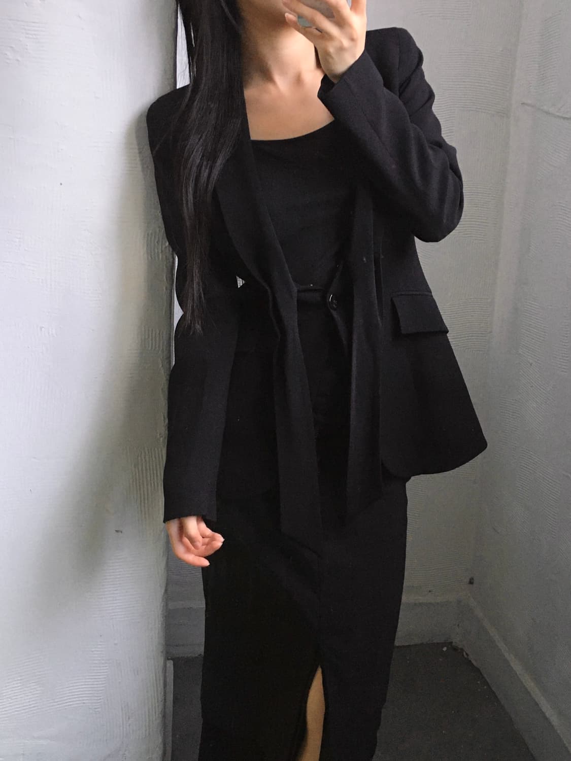 Valentino 발렌티노 블랙 비스코스 블레이저 상품이미지1