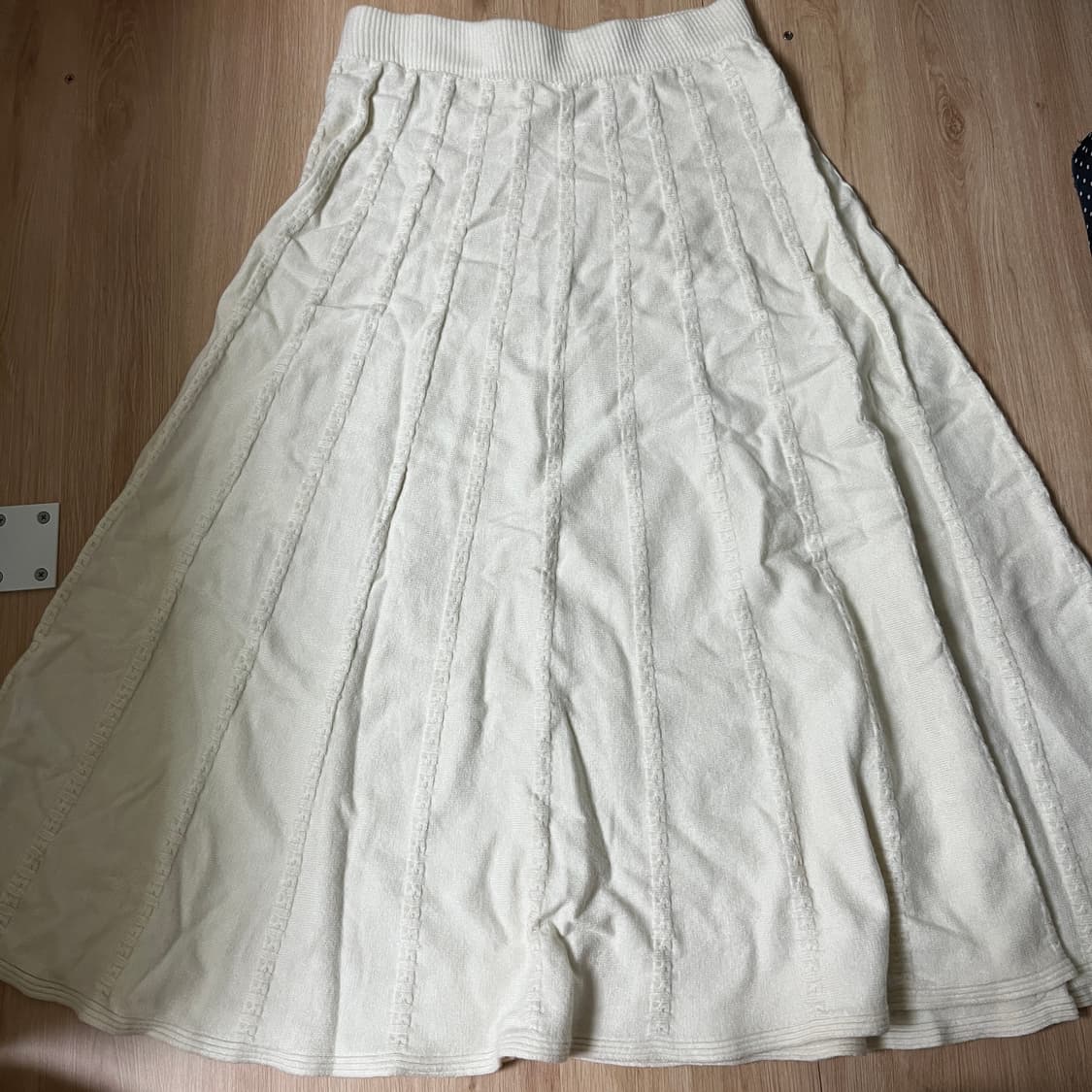 빈티지 아이보리 니트 롱 스커트 상품이미지1