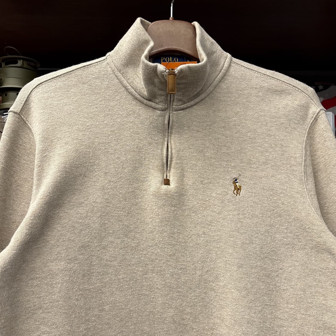 신형라벨 폴로 랄프로렌 파인립 코튼 하프집업 니트 스웨터 베이지 N985 상품이미지3