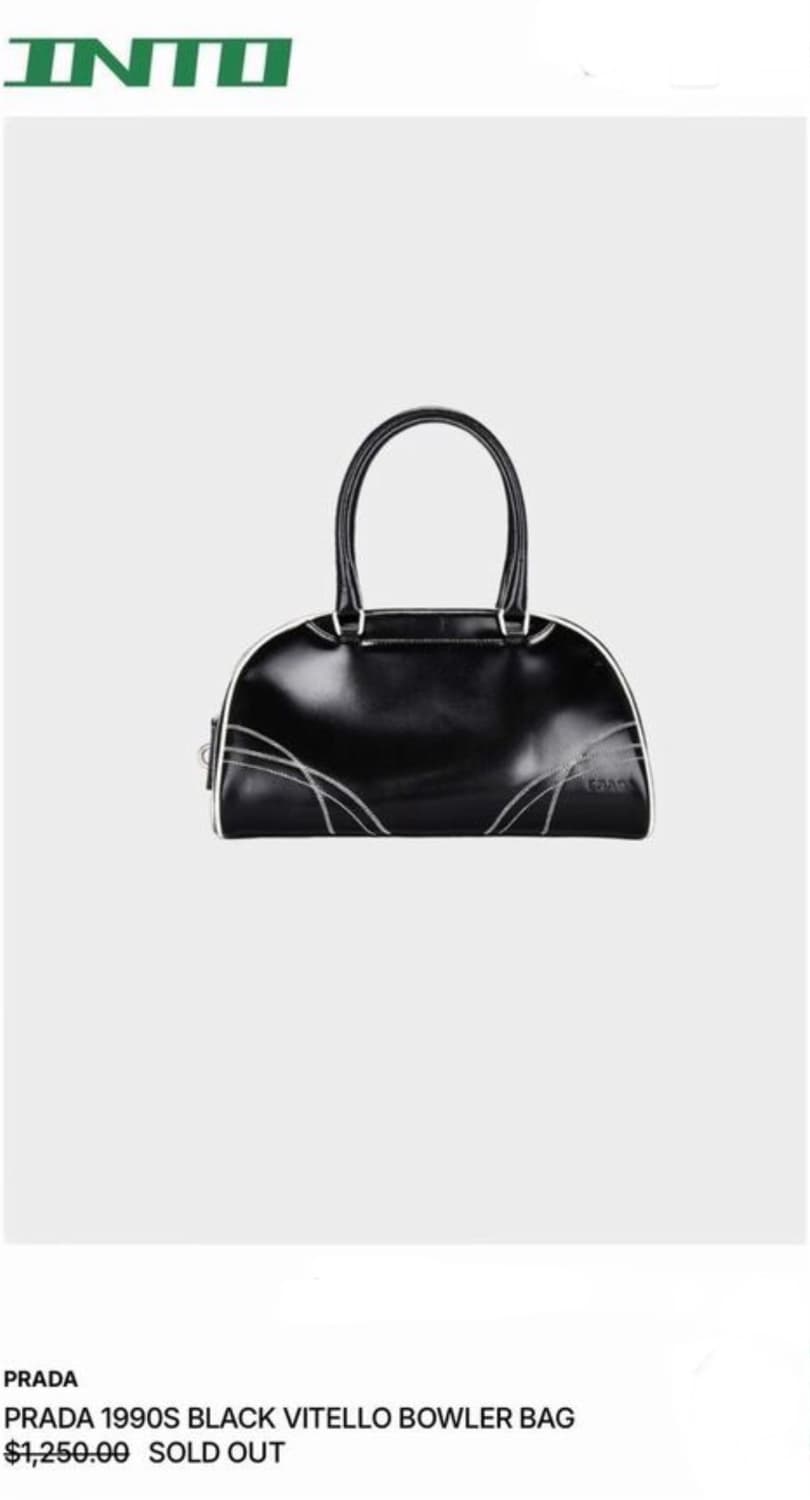PRADA 90'S 아카이브 프라다 비텔로 볼링백(리얼 레더)해외발송 상품이미지2