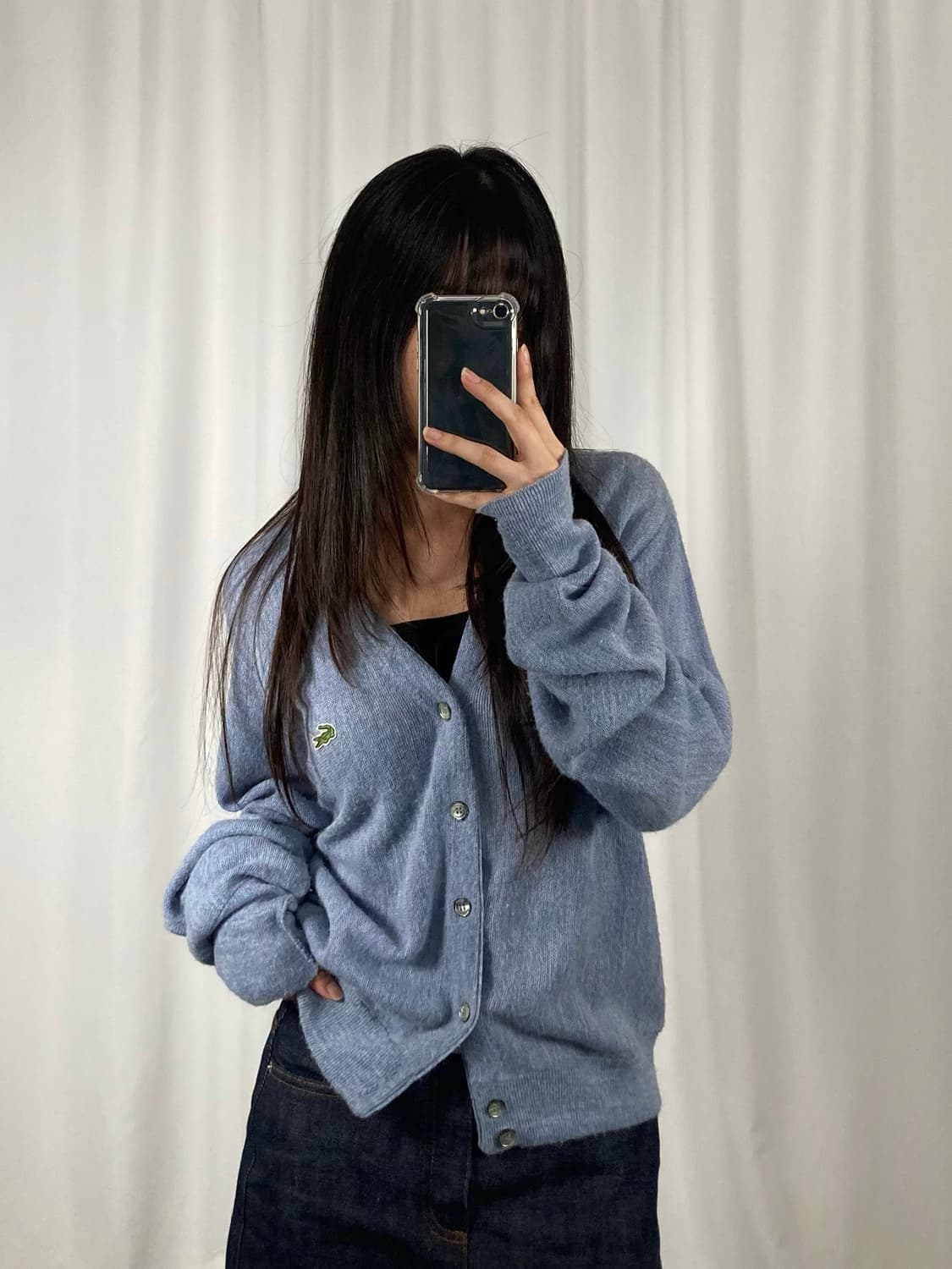 라코스테 아크릴 브이넥 가디건 상품이미지2