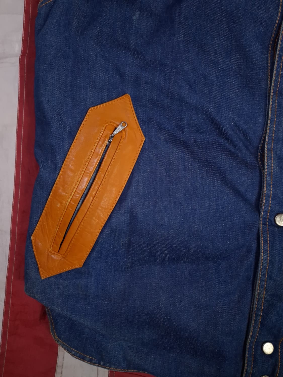 오리지날 70's 퍼스픽트레일 데님 웨스턴 다운 베스트 상품이미지6