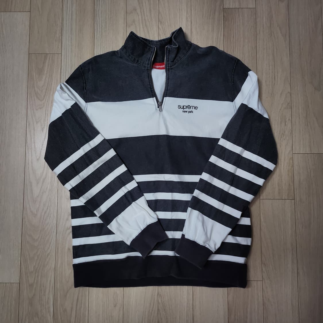슈프림 스트라이프 하프 집업 풀오버 M 상품이미지1