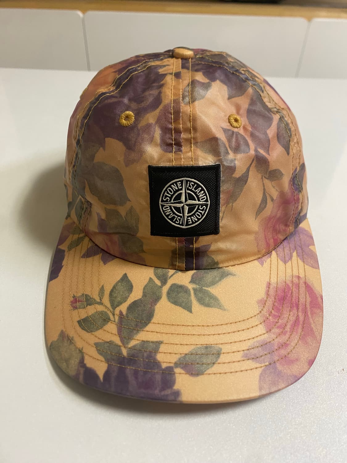 [OS] 17FW 슈프림 X 스톤아일랜드 라미 6패널캡 옐로우 상품이미지1