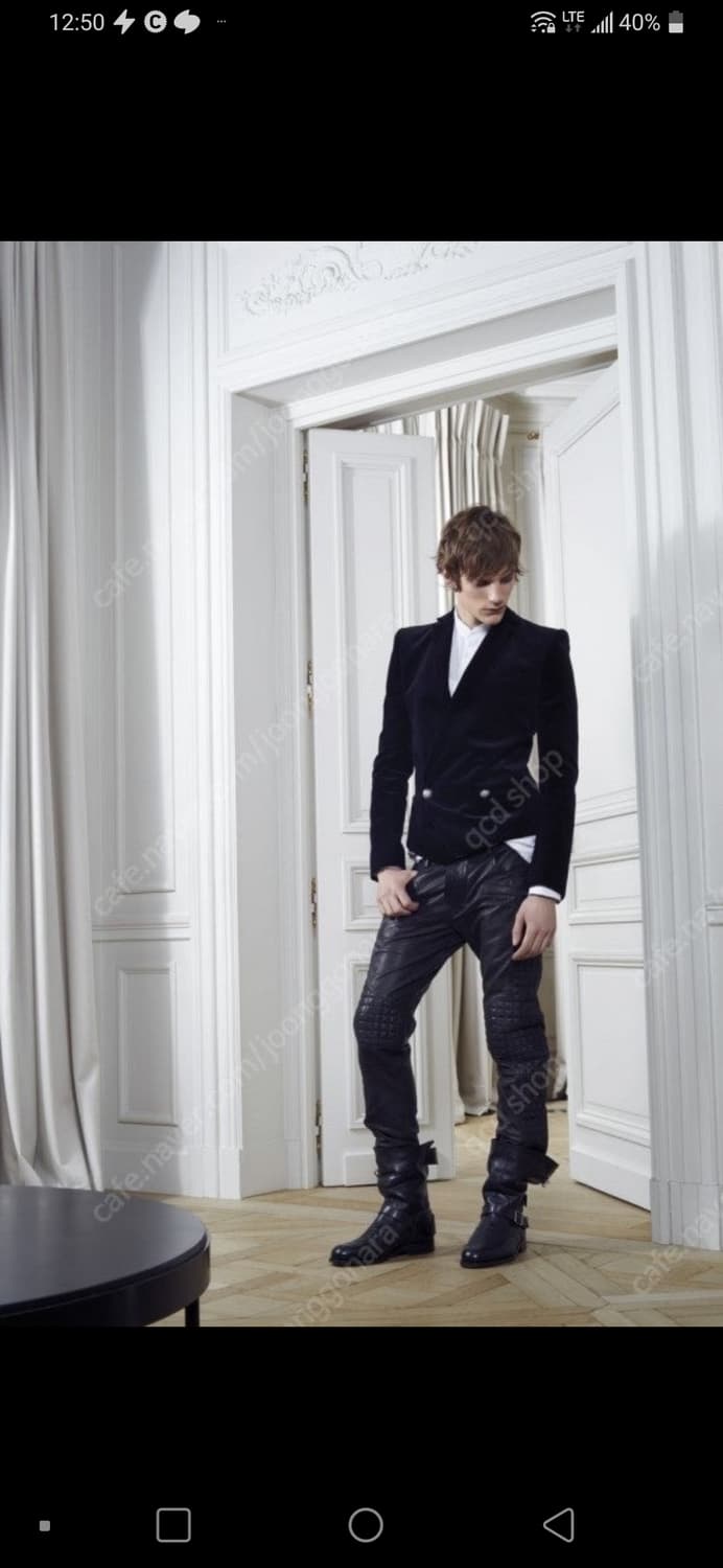 발망 12fw 컬렉션 퀄팅 레더 바이커진 정품 급매 (가죽바지,스키니진) 상품이미지2