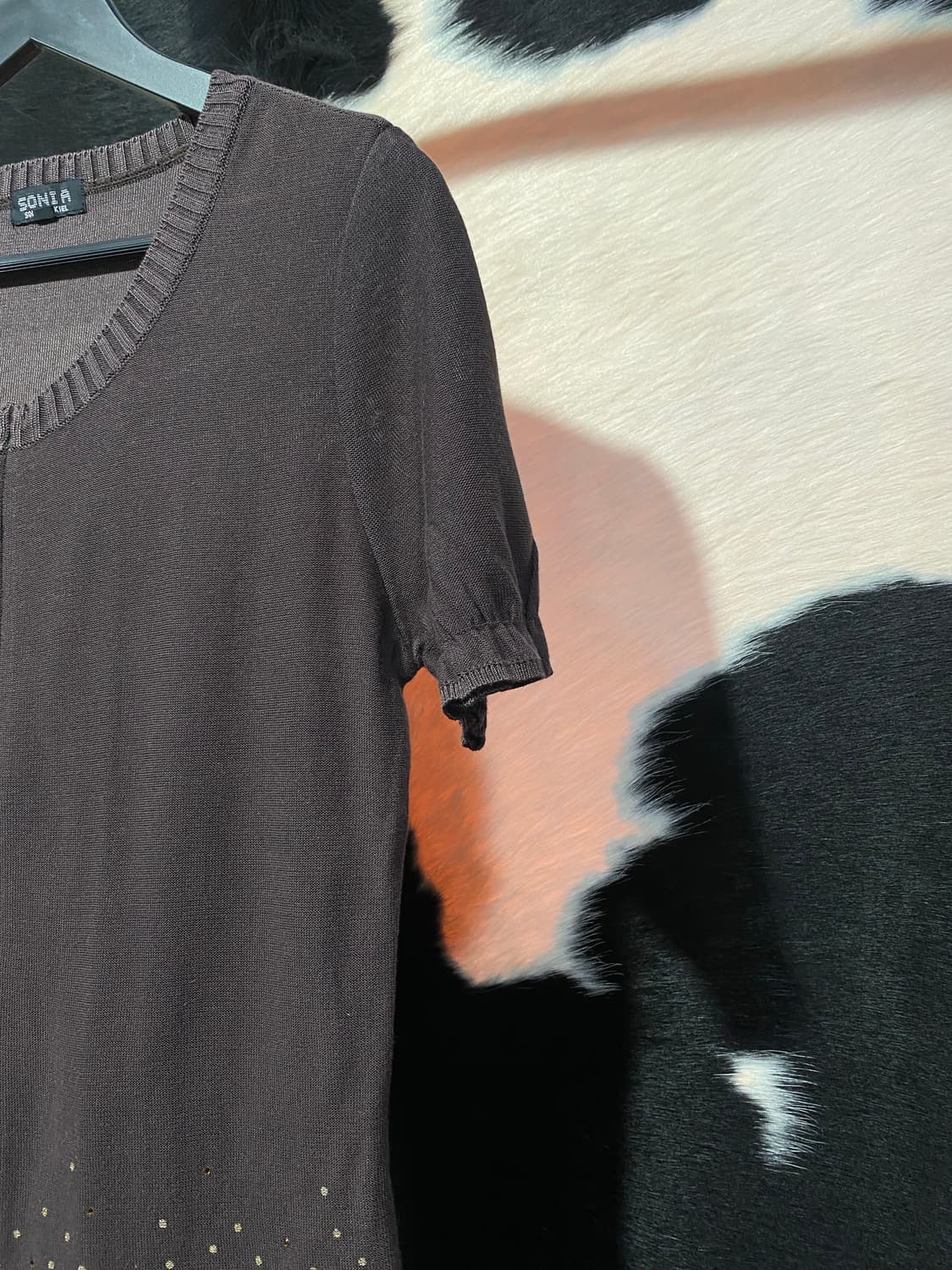 Sonia Rykiel 글리터 도트 디테일 니트 반팔 집업 상품이미지4