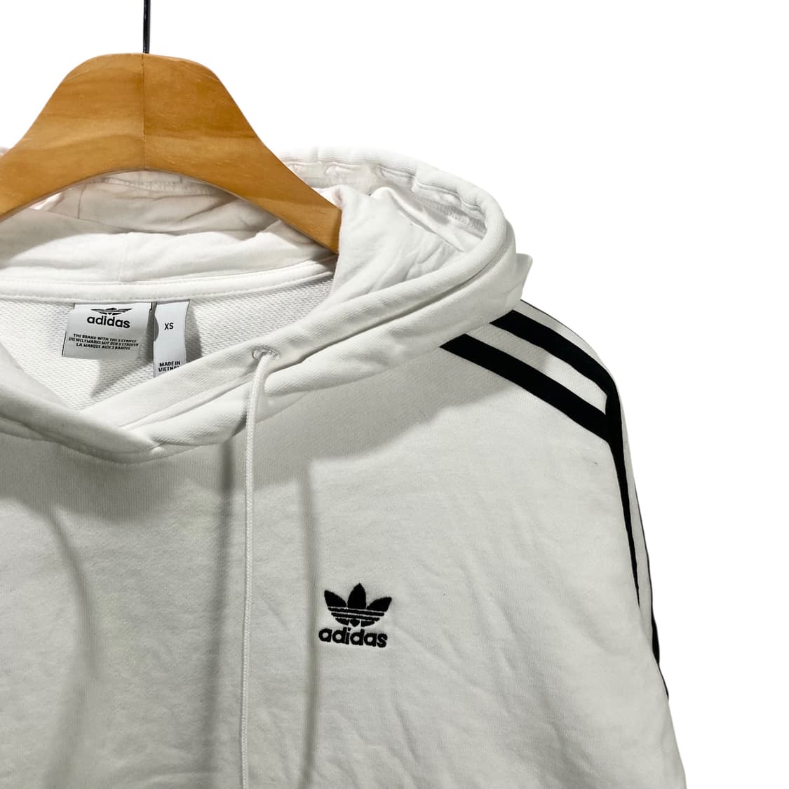 아디다스 사이드라인 화이트 크롭 후드 상품이미지3
