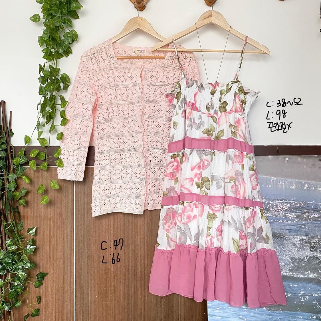 핑크 플라워 쉬폰 패치 원피스 상품이미지4