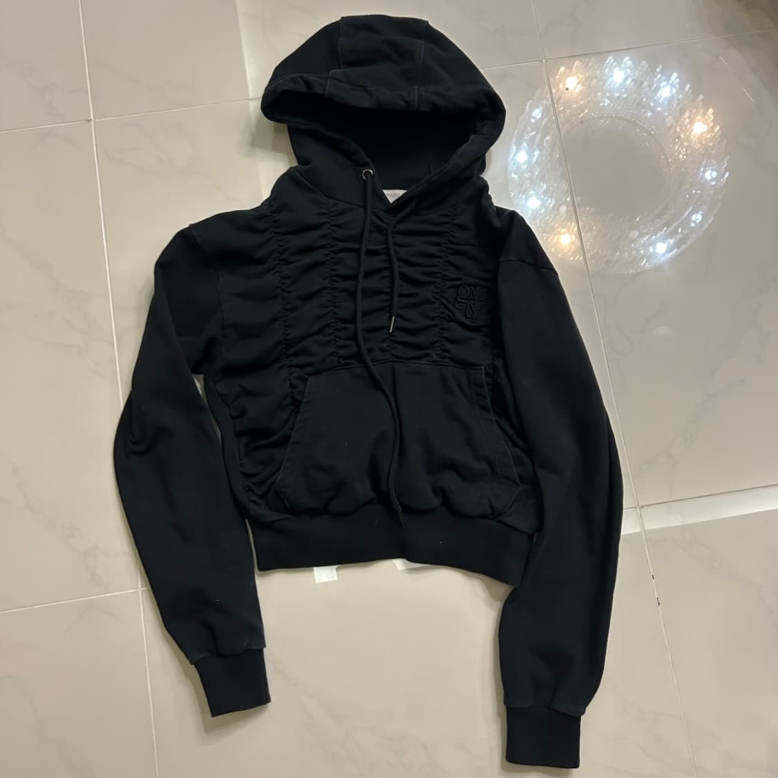 김미더영 셔링 후드티 상품이미지1