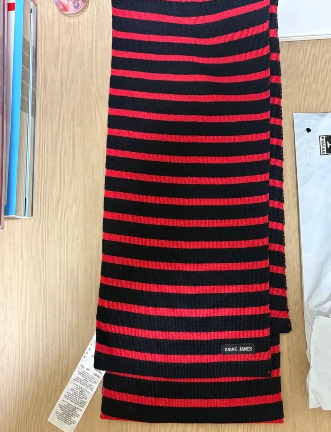 세인트제임스 NAVY TULIPE 두가이 스트라이프 머플러 상품이미지1