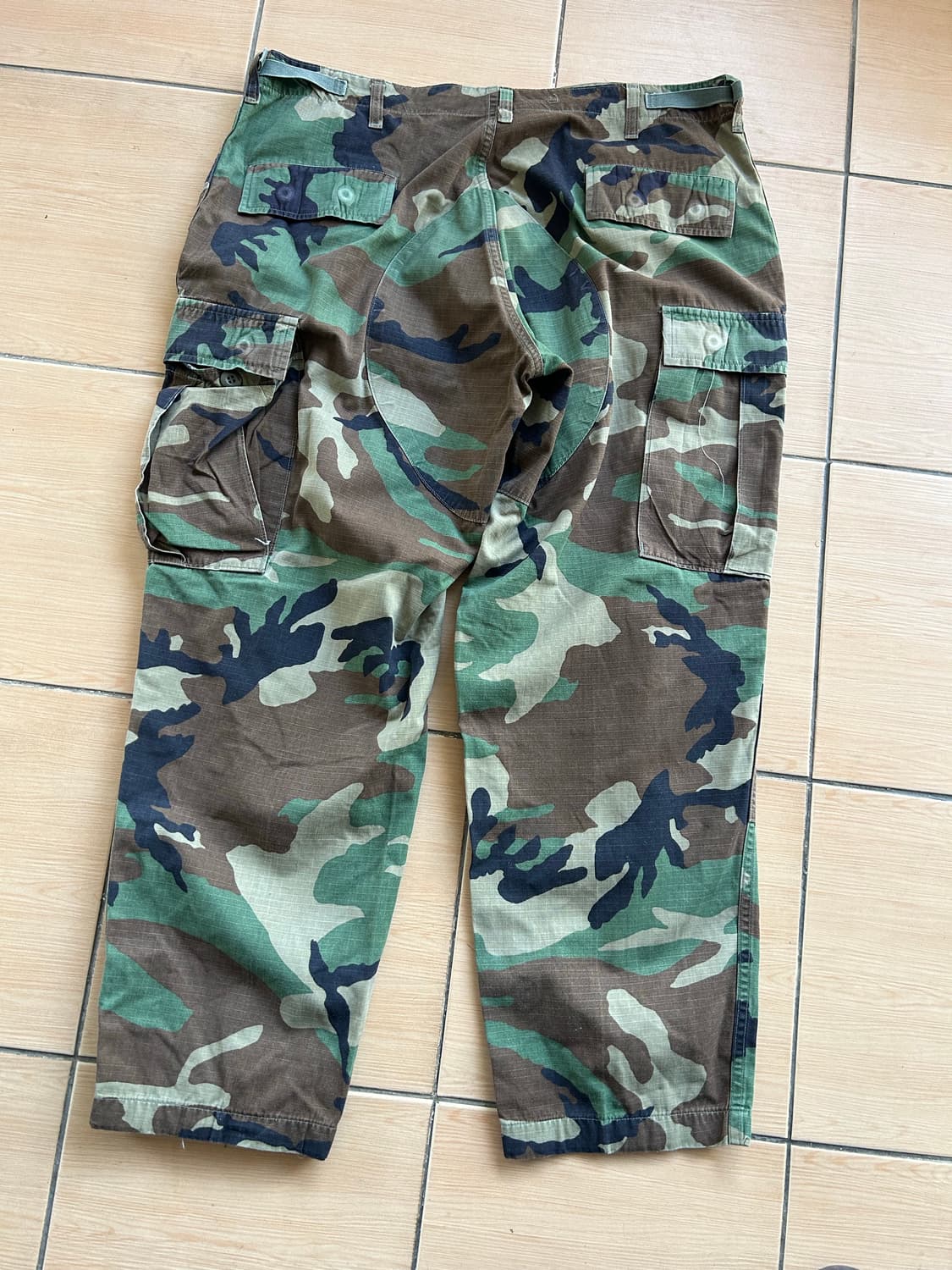 90’s 미군 오리지널 우드랜드BDU팬츠 라지/숏 상품이미지4