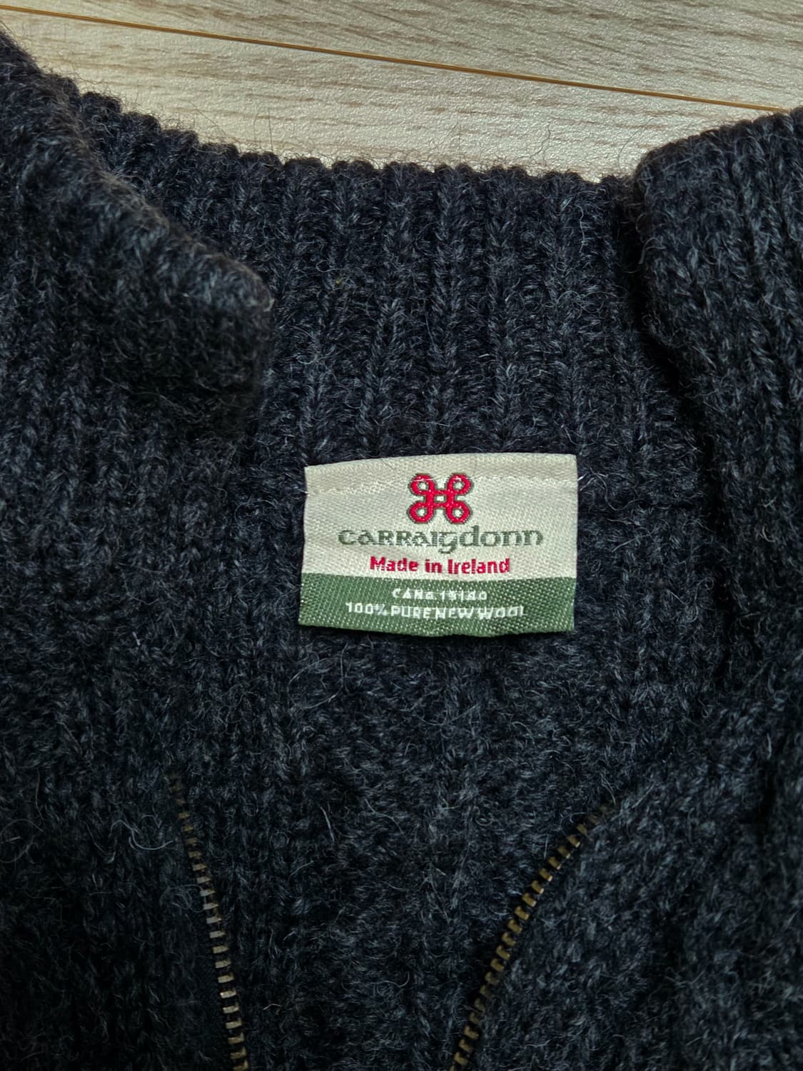 100%wool 니트집업 상품이미지1