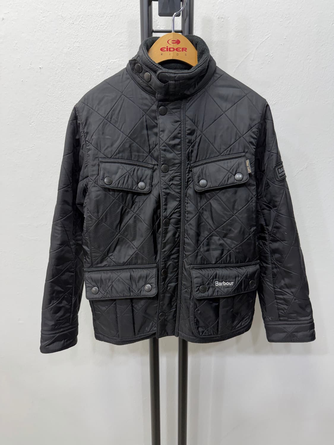 정품) 바버 주니어 블랙 후리스안감 퀼팅자켓 M 상품이미지1