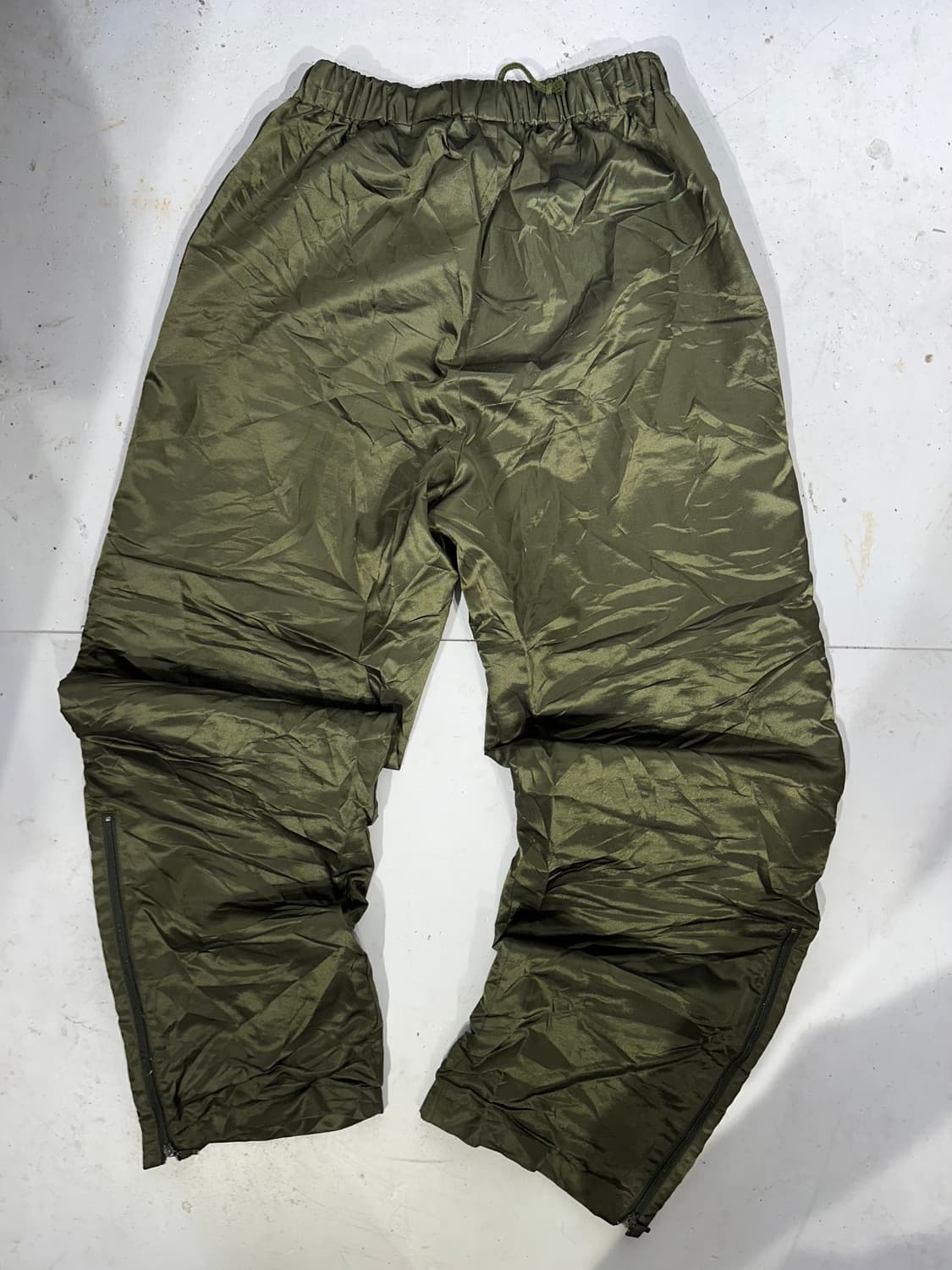 빈티지 윌리엄 카키 와이드 베이지 사이드 라인 트랙 팬츠 L 상품이미지5