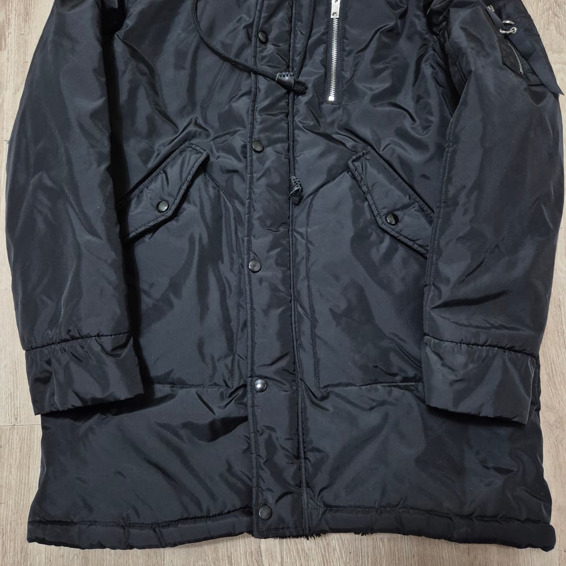 남성 퍼후드 밀리터리 야상 롱패딩 점퍼 L(100) 상품이미지3