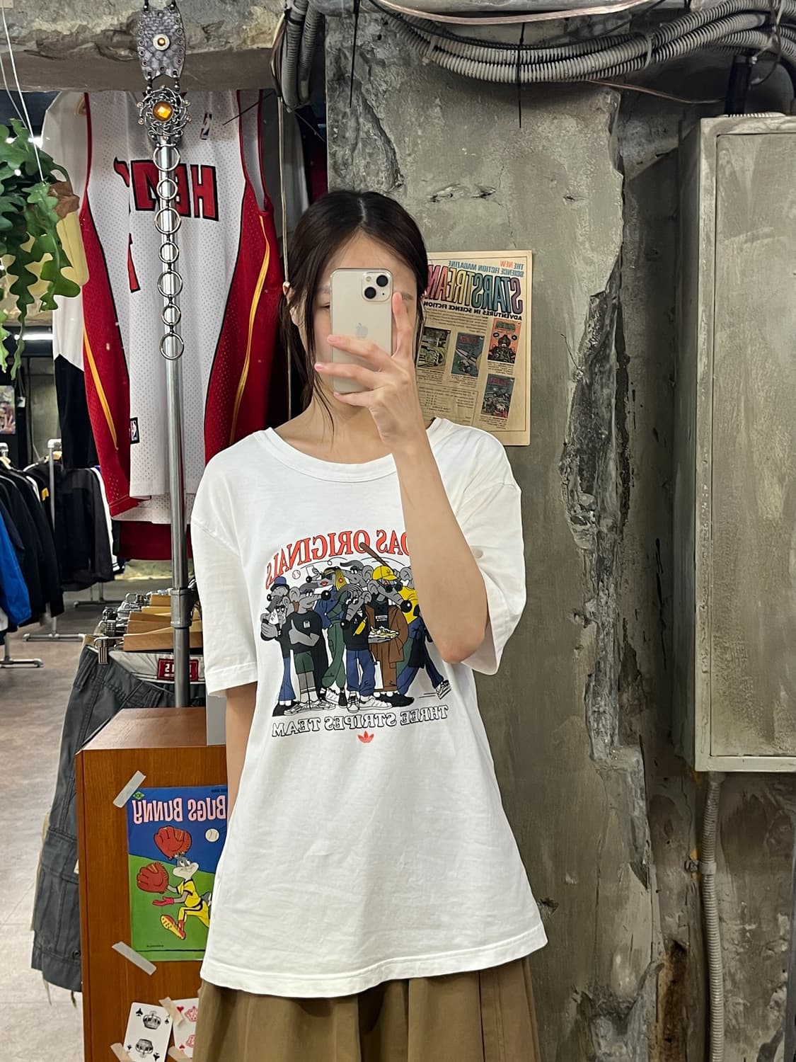 아디다스 프린팅 반팔티 화이트 L #csz528 상품이미지2